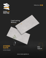 Placi Ceramica Gri Athens Slate Honed 120x60x0,9