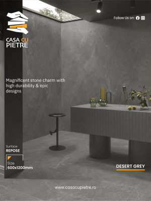 Placi Ceramica Gri Desert Honed 120x60x0,9