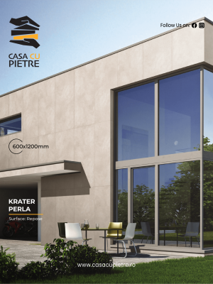 Placi Ceramica Gri Krater Perla Honed 120x60x0,9