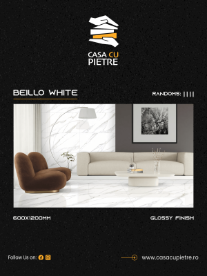 Placi Ceramica White Bianco Beillo Honed 120x60x0,9