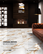 Placi Ceramica White Carrara Brown Honed 120x60x0,9