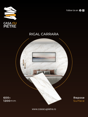 Placi Ceramica White Rigal Carrara Lucios 120x60x0,9